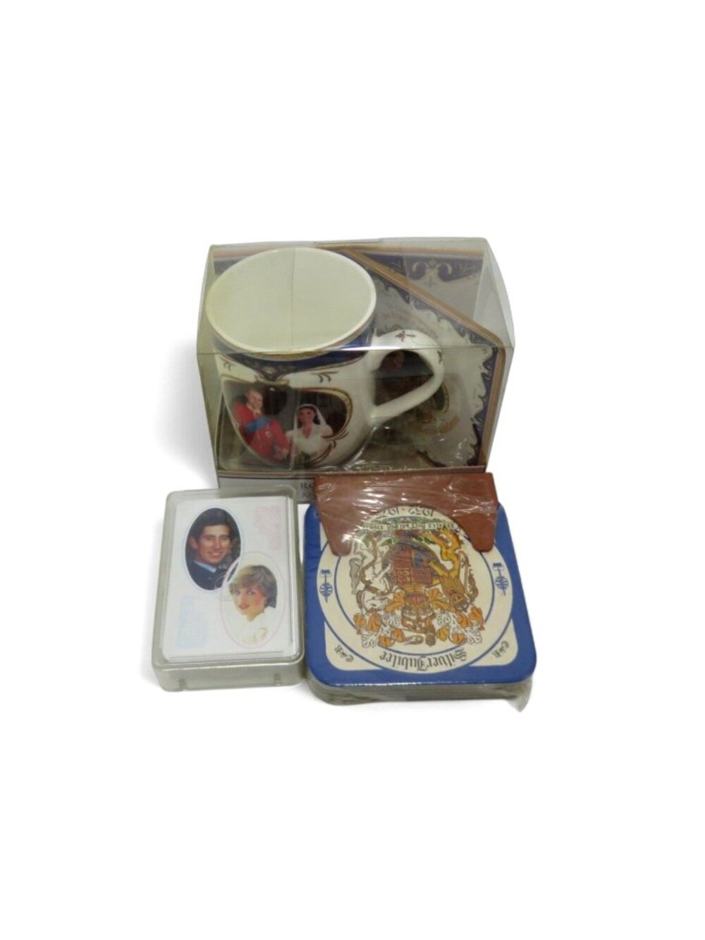 British Royal Lot Charles Diana & Queen Silver Jubilee Mug Coasters Cards